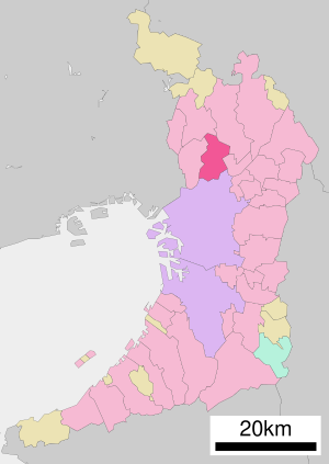 Lage Suitas in der Präfektur