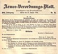 Verfügung zur Schützenschnur aus dem Armee-Verordnungs-Blatt von 1894.
