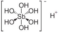 Formula di struttura dell'acido antimonico idrato