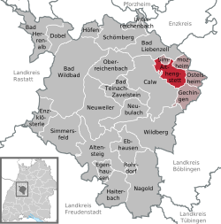 Elhelyezkedése Baden-Württemberg térképén