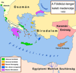 A Földközi-tenger keleti medencéje 1450 körül