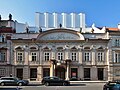 Prague head office, with the remodeling designed by Josef Gočár visible in the background