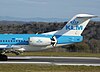 Egy Fokker 100-as sugárfékezés közben