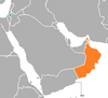 Location map for Oman and the State of Palestine.