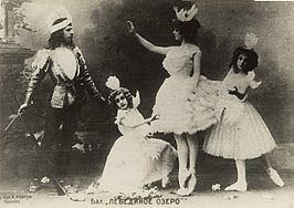 Odette, Siegfried en twee zwanen (Bolsjojtheater, 1901)