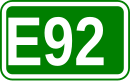 Zeichen der Europastraße 92