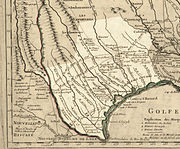 Zeitgenössische Karte von Texas (1718)