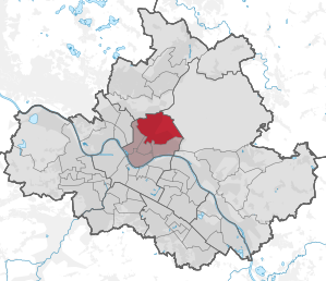 Lage des statistischen Stadtteils Albertstadt in Dresden