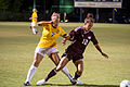 Texas A&M–Commerce Lions women's soccer in action