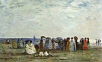 Eugène Boudin, Bathers on the Beach at Trouville, 1869