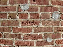 Photo of bricks carved with names