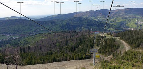 Widok na Beskidek ze stoków Skrzycznego