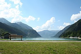 Blik over het Achenmeer vanaf Achenkirch