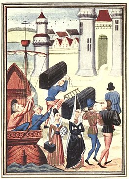 Maria van Coucy landt in Boulogne, 1399.