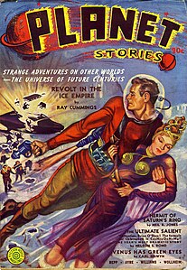 Planet Stories cover, by Albert Drake