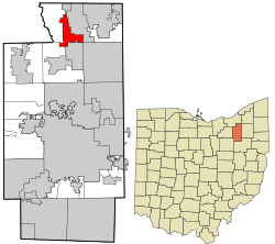 Location in Summit County and the state of Ohio.