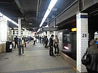 Train arriving in the station