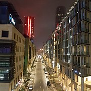 The street next to the boulevard at night from Abdali Mall