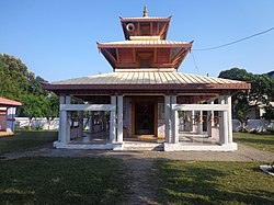 The photo shows the Baglamukhi Temple which is the most popular temple among people in the Bardiya District region.