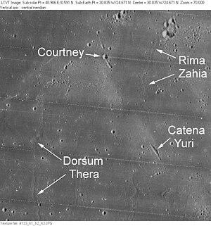Courtney und kleine Oberflächenstrukturen (Lunar Orbiter IV)