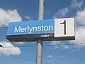 Platform 1 station signage, December 2005