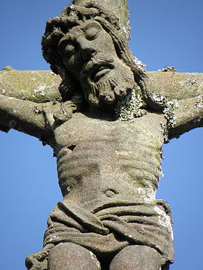 The depiction of Christ on the Sainte-Marie du Ménez-Hom Calvary