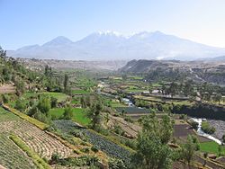 Chachani as seen from Carmen Alto, province of Arequipa