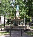 Der Heinrichsbrunnen auf dem Hagenmarkt mit dem Gründer des Hagen, Heinrich dem Löwen