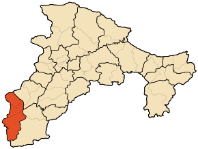 Localizarea districtului în cadrul provinciei