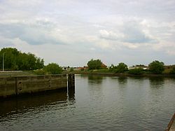 A Dender és a Schelde folyók találkozása