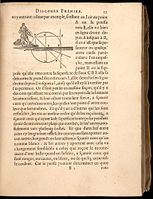Tenis topu örneği ile Descartes'ın La dioptrique sayfası.