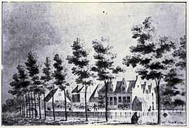 Kasteel Dompselaar rond 1731 tekening L.P. Serrurier naar Cornelis Pronk