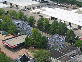 Fairly Odd Coaster gezien vanuit de lucht.