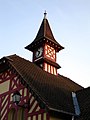 The clock tower on top of the station