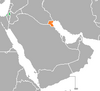 Location map for Kuwait and the State of Palestine.