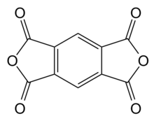 Structuurformule van pyromellietzuurdianhydride