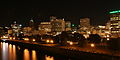 Waterfront park at night