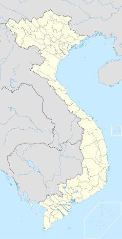 Mapa konturowa Wietnamu, u góry nieco na prawo znajduje się punkt z opisem „Zatoka Hạ Long - archipelag Cát Bà”