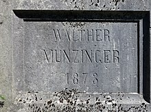 Denkmal für Josef Munzinger (1791–1855) und den Söhnen Wilhelm Munzinger (1826–1878), Walther Munzinger (1830–1873), Werner Munzinger (1832–1875) An der Werkhofstrasse neben dem Konzertsaal Solothurn.