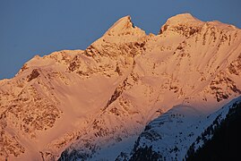 Weißwandspitze (links) und Hoher Zahn (rechts) von Südosten