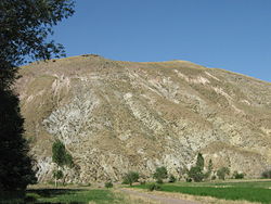 View of Heydar Baba Mountain.