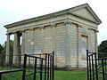 North-east facade (long side) and north-west facade with blind window