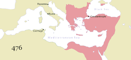 Η εδαφική ανάπτυξη της Βυζαντινής Αυτοκρατορίας το διάστημα 330-1453.