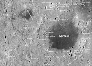 Riccioli und Grimaldi (LROC-WAC)