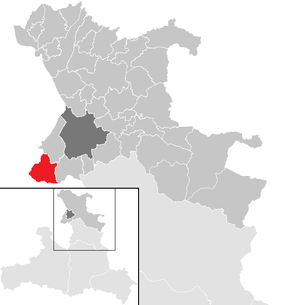 Lage der Gemeinde Großgmain im Bezirk Salzburg-Umgebung (anklickbare Karte)