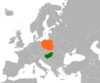 Location map for Hungary and Poland.