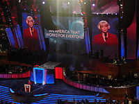 Ledbetter speaks during the second day of the 2008 Democratic National Convention in Denver, Colorado.