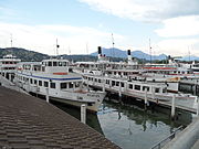 Schiffe der SGV im Hafen von Luzern