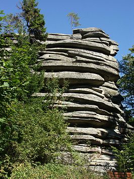 Granietrotsen in het Fichtelgebergte