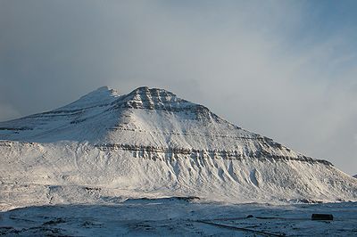 Slættaratindur (882m) on Eysturoy, Faroe Islands. The highest mountain of the country.